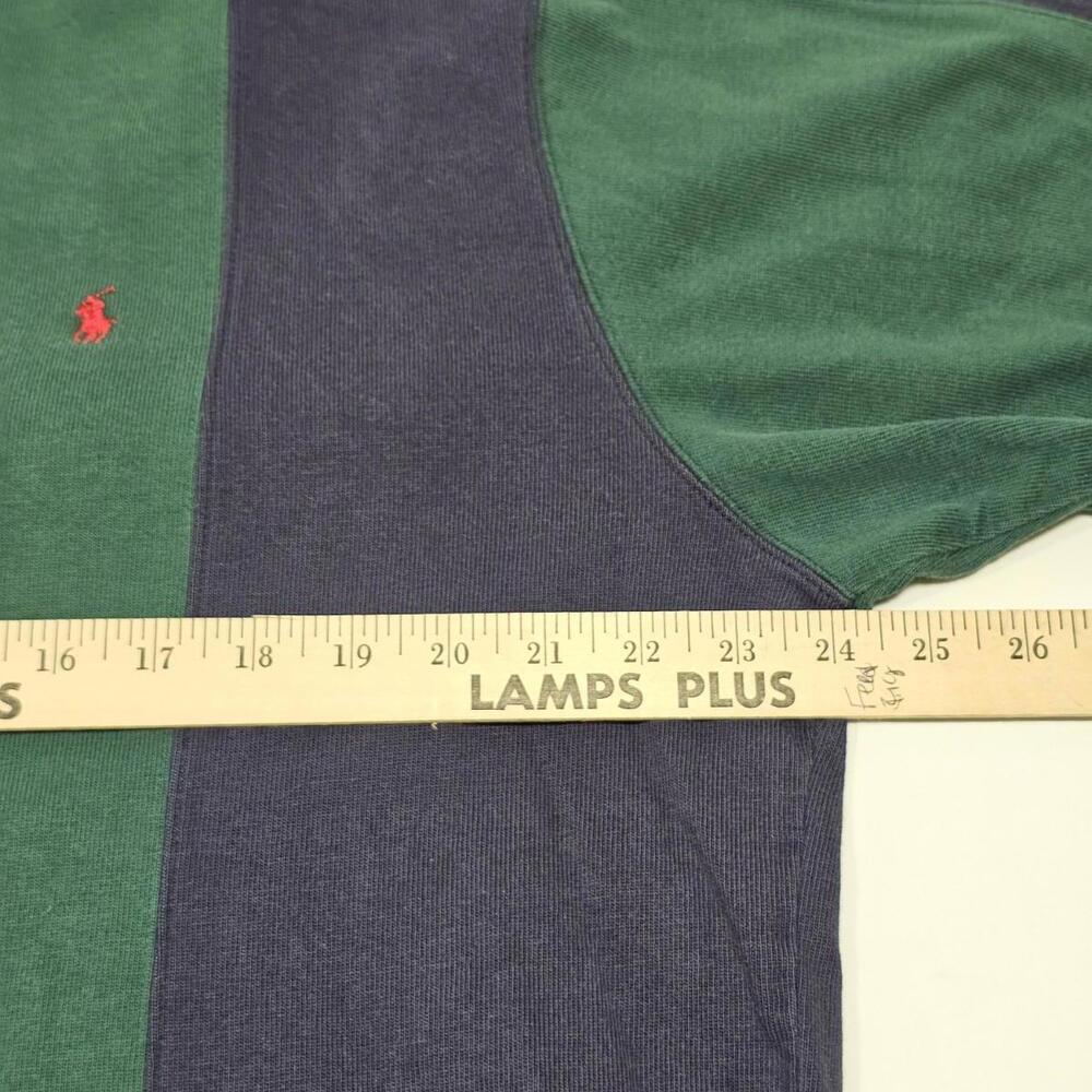 Vtg Ralph Lauren Striped Rugby Long Sleeve Polo. 100% Cotton. Mens Large READ - Picture 8 of 11